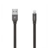 Somostel Kabel wzmacniany USB - Lightning 2.4A 30W 1m Quick Charge QC3.0 Czarny SMS-BW04