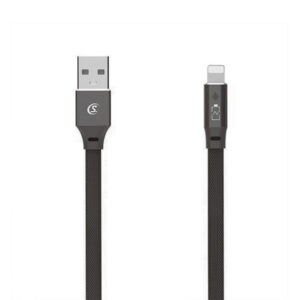 Somostel Kabel wzmacniany USB - Lightning 2.4A 30W 1m Quick Charge QC3.0 Czarny SMS-BW04
