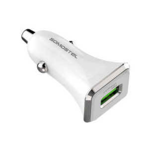 Somostel Ładowarka samochodowa USB + kabel USB - microUSB 3.1A 18W 1m Quick Charge QC3.0 Biały SMS-A43