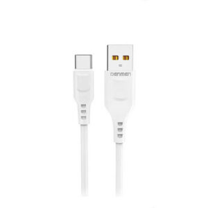 Denmen Kabel USB - Typ-C 2.4A 12W 1m Quick Charge QC3.0 Biały D01T-W
