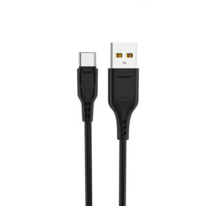 Denmen Kabel D01 USB - Typ-C 2.4A 1m Quick Charge QC3.0 Czarny