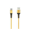 Denmen Kabel D02 USB - Typ-C 2.4A 12W 1m Quick Charge QC3.0 Złoty Wzmacniany oplot
