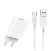 Denmen Ładowarka sieciowa DC01 USB + kabel USB - Typ-C 2.4A 12W 1m Biały