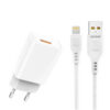 2_thickbox-913.jpg Denmen Ładowarka sieciowa DC01 USB + kabel USB - Lightning 2.4A 12W 1m Biały DC01