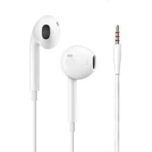 Denmen Słuchawki przewodowe douszne DR01 Jack 3.5 cala 1m Biały DR01W