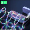 DENMEN KABEL USB MICRO DENMEN LED STREMER 1M SREBRNY D25 2,4A