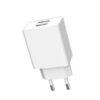 Denmen Ładowarka sieciowa 2XUSB + kabel USB - USB-C 2.1A 10W Biały DC02T