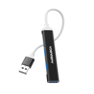 Denmen Hub USB 4XUSB Czarny Aluminium DU17