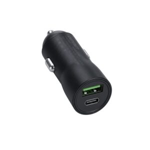 Denmen ładowarka samochodowa USB / USB-C 3.1A 18W QC PD czarny DZ10