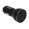 Ecobox Ładowarka samochodowa USB / 2x Typ-C 78W QC PD Czarny D18