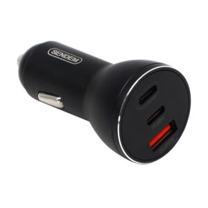 Ecobox Ładowarka samochodowa USB / 2x Typ-C 78W QC PD Czarny D18