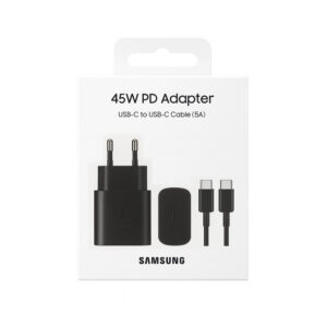 Samsung ładowarka sieciowa Typ-C + kabel Typ-C - Typ-C 5A 45W 1m PD PPS czarny