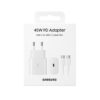 Samsung ładowarka sieciowa Typ-C + kabel Typ-C - Typ-C 5A 45W 1m PD PPS biały EP-TA845