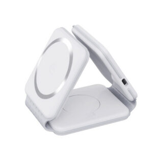 Ecobox ładowarka bezprzewodowa indukcyjna MagSafe 3w1 15W biały