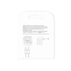 Denmen Ładowarka sieciowa 2x USB-C 35W Biały DC20