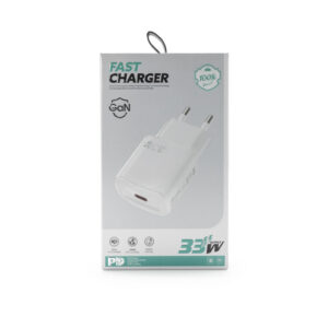 Ecobox Ładowarka sieciowa GaN TYP-C 33W Power Delivery PD Biały GaN