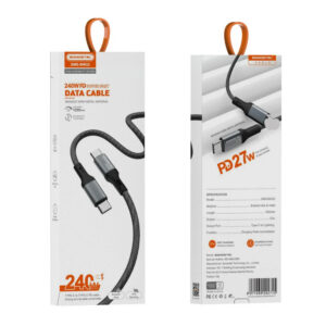 Somostel kabel wzmacniany Typ-C - Typ-C 240W 1m PD czarny SMS-BW22