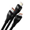 Baseus kabel Flash Series II USB - Typ-C / Lightning / Micro USB 100W 1.2m czarny oplot