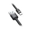 Baseus kabel Cafule USB - USB-C 2A 3m szary oplot