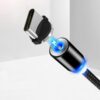 Ecobox Kabel 3w1 Magnetyczny 360 USB - Typ-c / microUSB / Lightning 2A 1m Czarny
