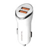 ŁADOWARKA SAMOCHODOWA 2A BIAŁA SOMOSTEL 2100mA 2XUSB DUAL FAST CHARGING SMS-A44
