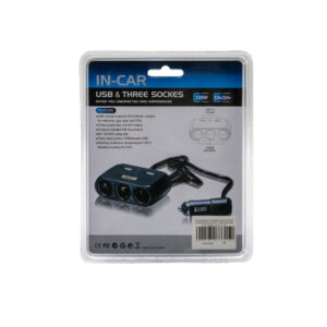Ecobox Rozdzielacz gniazda zapalniczki X3+USB 4.2A 120W Czarny