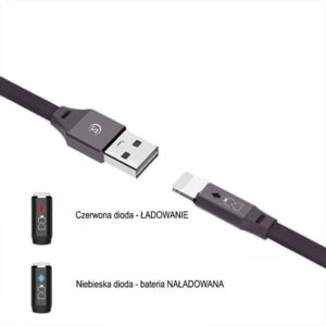 Somostel Kabel wzmacniany USB - Lightning 2.4A 30W 1m Quick Charge QC3.0 Czarny SMS-BW04