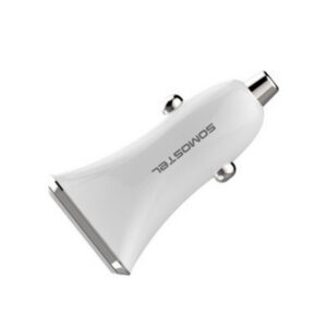 Somostel Ładowarka samochodowa USB + kabel USB - Lightning 3.1A 1m Quick Charge QC3.0 Biały SMS-A43