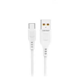 Denmen Ładowarka sieciowa DC01 USB + kabel USB - Typ-C 2.4A 12W 1m Biały