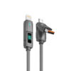 Somostel kabel 4w1 LCD USB / Typ-C - Lightning / Typ-C 60W/27W 1m szary SMS-BJ14
