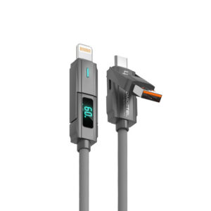 Somostel kabel 4w1 LCD USB / Typ-C - Lightning / Typ-C 60W/27W 1m szary SMS-BJ14