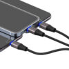 Somostel kabel 3w1 wzmacniany RGB LED USB - Typ-C / Lightning / Micro USB 3.1A 1.2m czarny SMS-BW23