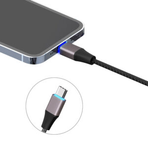 Somostel kabel podświetlany USB - Typ-C 3.1A 1.2m czarny SMS-BW25
