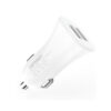 ŁADOWARKA SAMOCHODOWA 3A + KABEL TYP-C BIAŁA DENMEN 3100mA DUAL FAST CHARGING 2XUSB DZ06T 15W