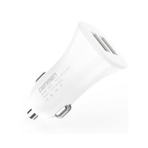 3_thickbox-858.jpg Denmen Ładowarka samochodowa 2XUSB + kabel USB - Lightning 3.1A 15W 1m QC3.0 Biały DZ06LB