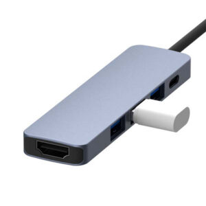 Somostel Adapter host 3xUSB+TYP-C+HDMI + kabel Typ-C - Typ-C 60W Srebrny SMS-BZ08