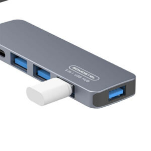 Somostel Adapter host 4XUSB+TYP-C Typ-C 60W Srebrny SMS-BZ09