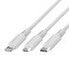 Somostel kabel 3w1 Powerline USB - Typ-C / Lightning / Micro USB 3.1A 10W 1m QC 3.0 biały SMS-BT14