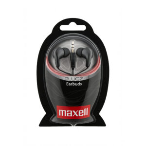 Maxell słuchawki przewodowe douszne Plugz Jack 3,5mm 1.24m czarny