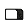 ADAPTER 4W1 micro SIM + nano SIM UNIWERSALNY ADAPTER KART SIM 4W1 KLUCZYK CZARNY