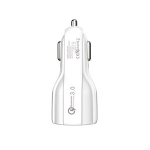 Somostel Ładowarka samochodowa 2XUSB + kabel USB - Lightning 3A+2A 3100mA + 2100mA 1m Quick Charge QC3.0 Biały