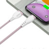 Somostel Kabel USB - Typ-C 2.1A 20W 1.2m Quick Charge QC3.0 Różowy Powerline SMS-BP04