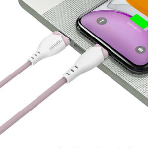 Somostel Kabel USB - Typ-C 2.1A 20W 1.2m Quick Charge QC3.0 Różowy Powerline SMS-BP04