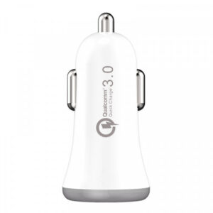 Somostel Ładowarka samochodowa USB + kabel USB - Lightning 3A Quick Charge QC3.0 Biały SMS-A46