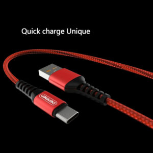 Denmen Kabel D02 USB - Lightning 2.4A 12W 1m Quick Charge QC3.0 Czerwony D02