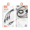Somostel kabel 3w1 wzmacniany RGB LED USB - Typ-C / Lightning / Micro USB 3.1A 1.2m czarny SMS-BW23