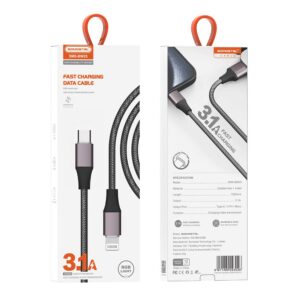 Somostel kabel podświetlany wzmacniany Typ-C - Lightning 3.1A 1m SMS-BW25