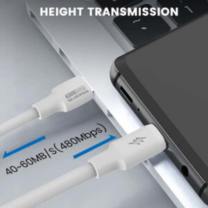 Somostel kabel Powerline USB - Typ-C 6A 120W 1m QC 3.0 biały SMS-BA02
