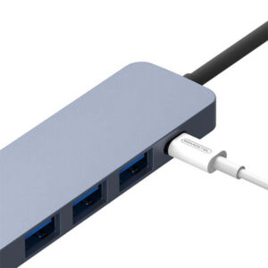 Somostel Adapter host 3xUSB+TYP-C+HDMI + kabel Typ-C - Typ-C 60W Srebrny SMS-BZ08