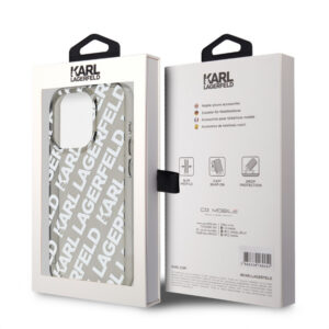 KARL LAGERFELD IML ELECTROPLATED KARL HEAD CASE FOR IPHONE 15 PRO SZARY